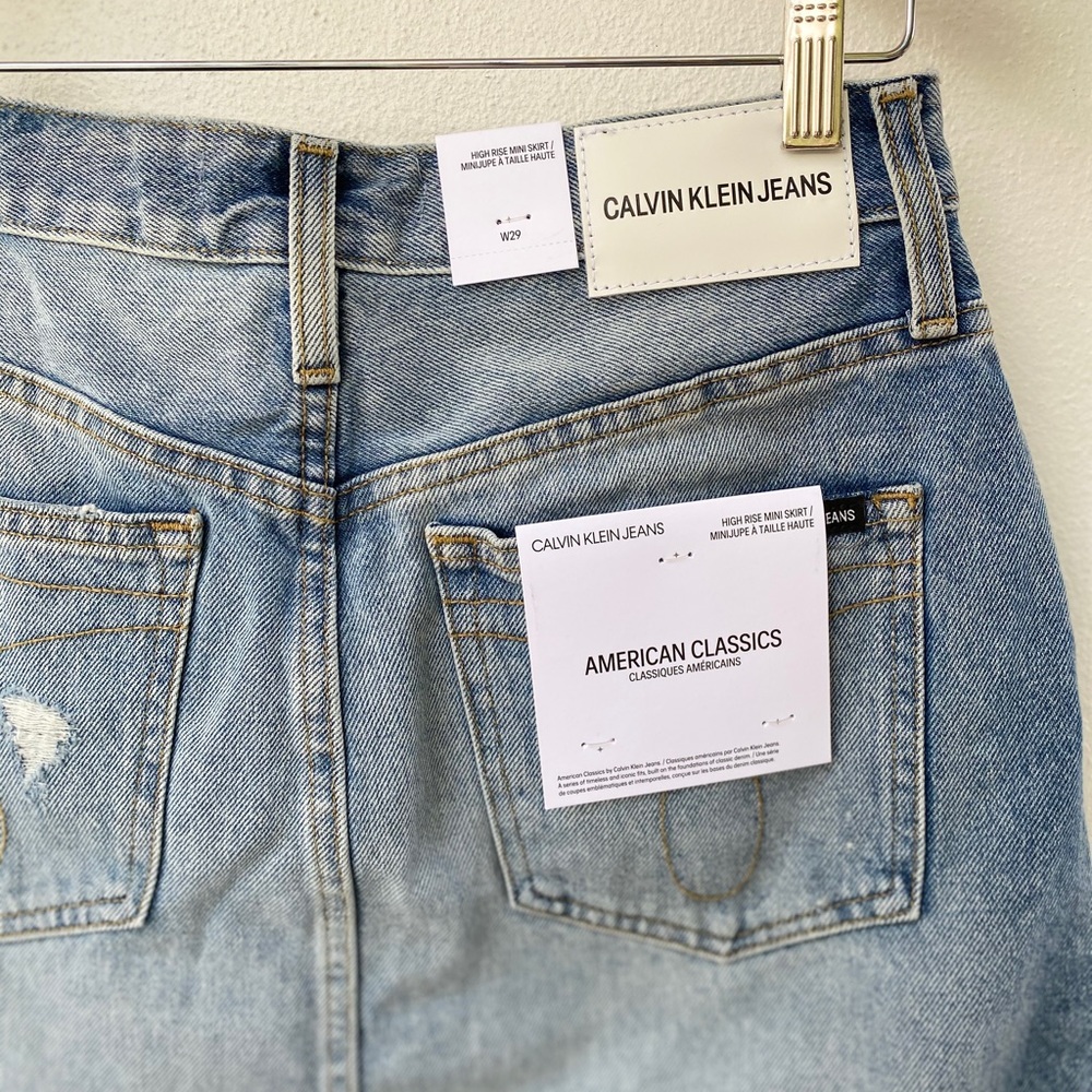 CALVIN KLEIN Jeans high rise skirt medium wash - Picture 9 of 10
